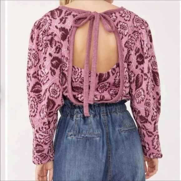 Free People No Ordinary Top In Smoked Pink Combo - M - Picture 2 of 4